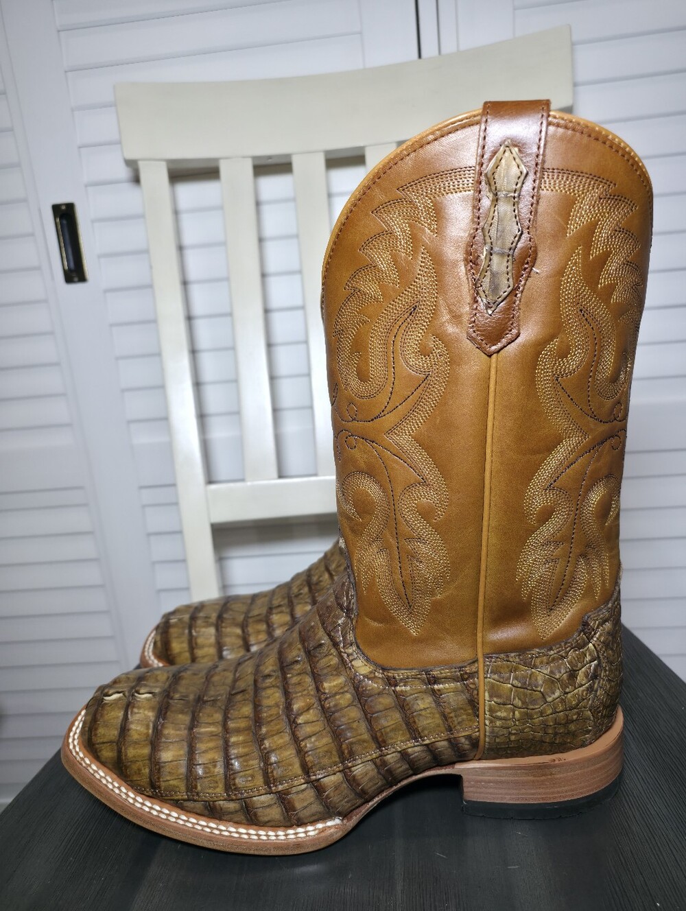 Cody James Caiman Tail Skin Western Boot Square Toe BECJSP21L11 Men's Size 11 D